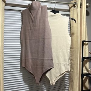 Two body suits / brown and tan / brand new never worn
